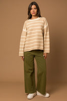 Twill Washed Wide Leg Pants