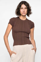 Maya Ribbed Knit Tee