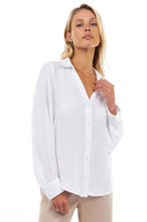 V-Neck Button Down Off White