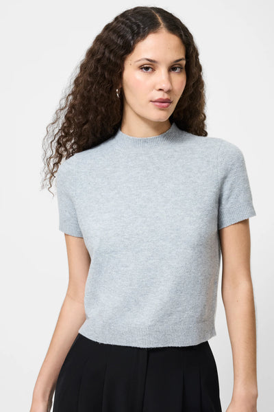 Vhari Short Sleeve Sweater Light Grey Mel