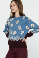 Victorian Floral Contrast Sweater