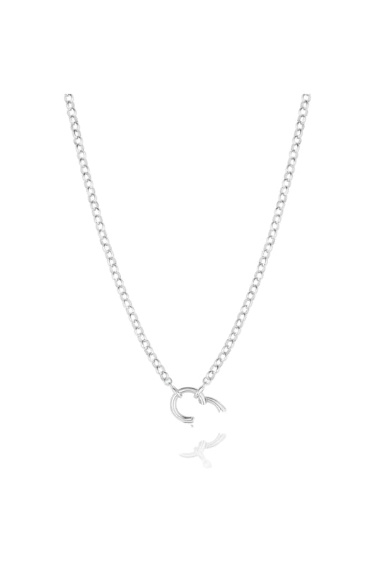 Vienna Rolo Charm Necklace Silver