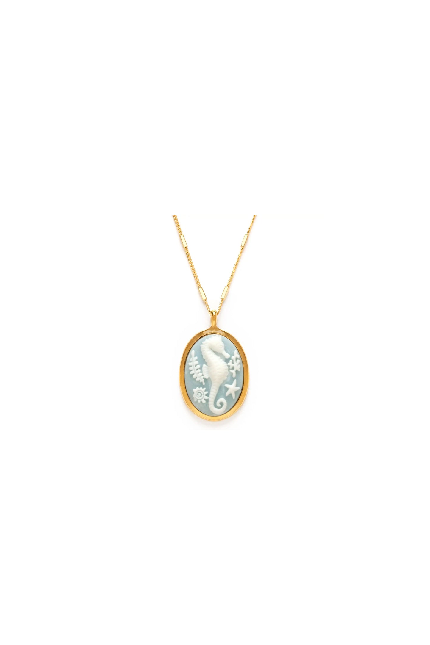 Vintage Cameo Necklace Seahorse