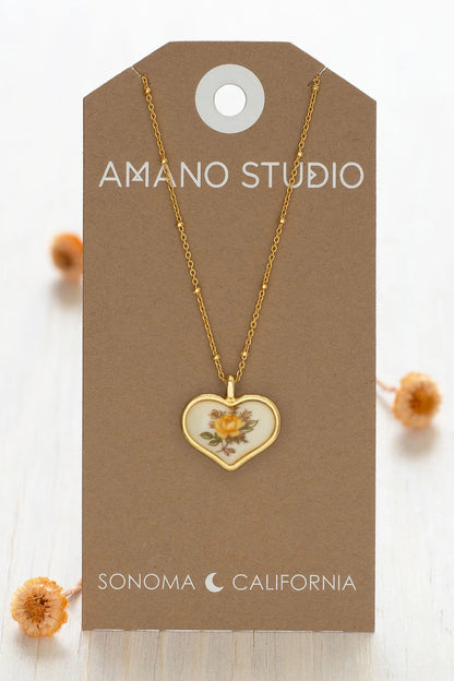 Vintage Heart Cameo Necklace