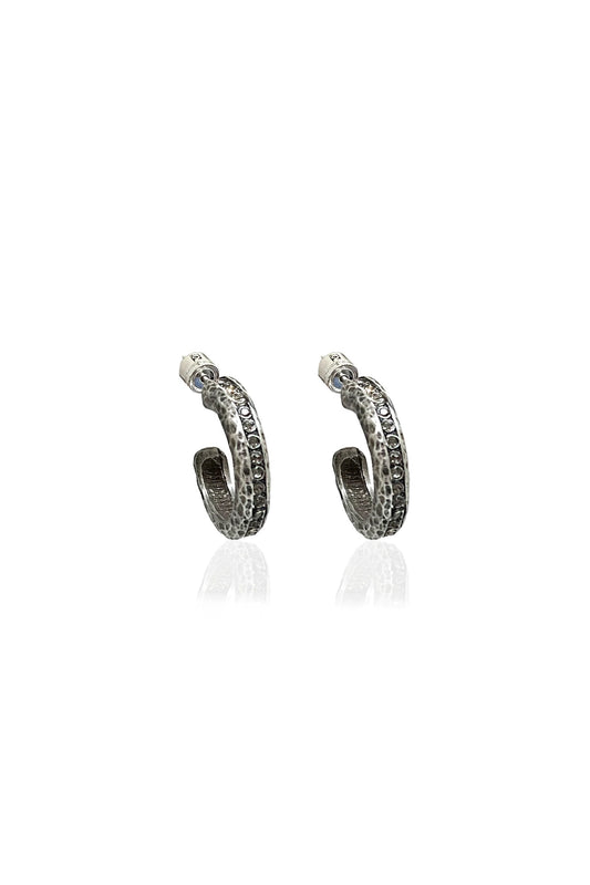 Vintage Silver Bastone Hoops
