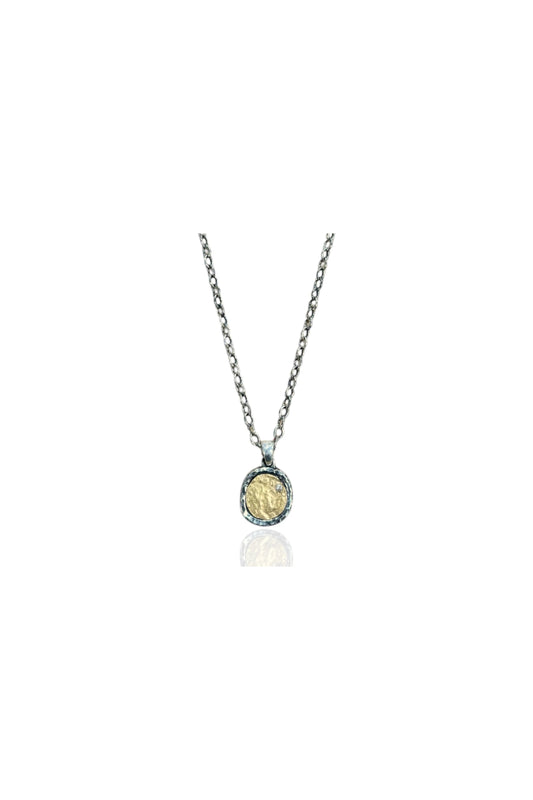 Vintage Silver Pavia Coin & Frame Necklace