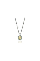 Vintage Silver Pavia Coin & Frame Necklace