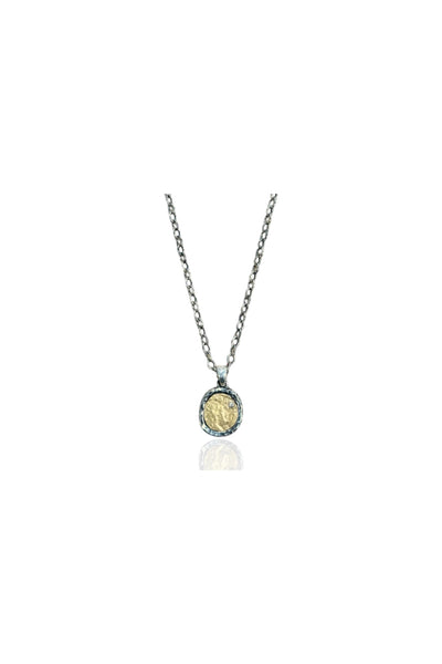 Vintage Silver Pavia Coin & Frame Necklace