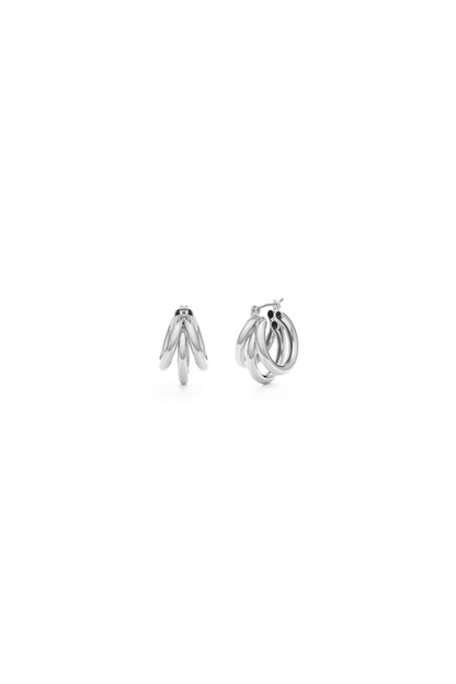 Vintage Style Triple Hoop Earring Silver