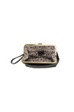 Vivie Kisslock Convertible Crossbody Wristlet Black