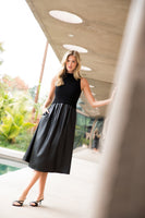 Sleeveless Mixed Media Maxi Dress