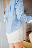 Stripe Poplin Pocket Top