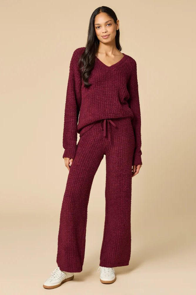 Waffle V-Neck Lounge Set