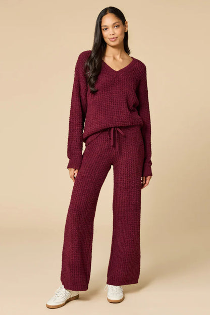 Waffle V-Neck Lounge Set