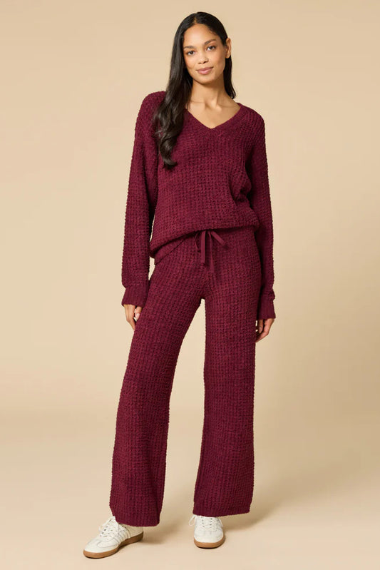 Waffle V-Neck Lounge Set
