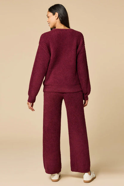 Waffle V-Neck Lounge Set