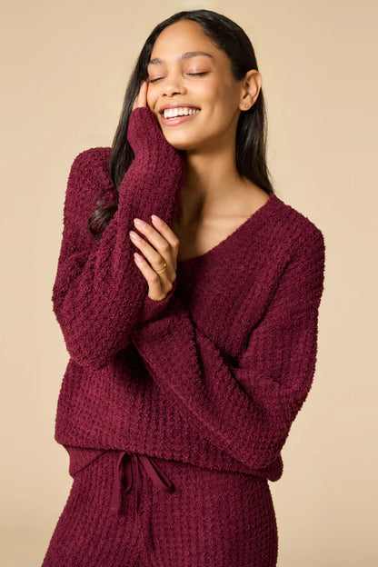 Waffle V-Neck Lounge Set