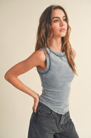 Washed Color Ribbed Tank