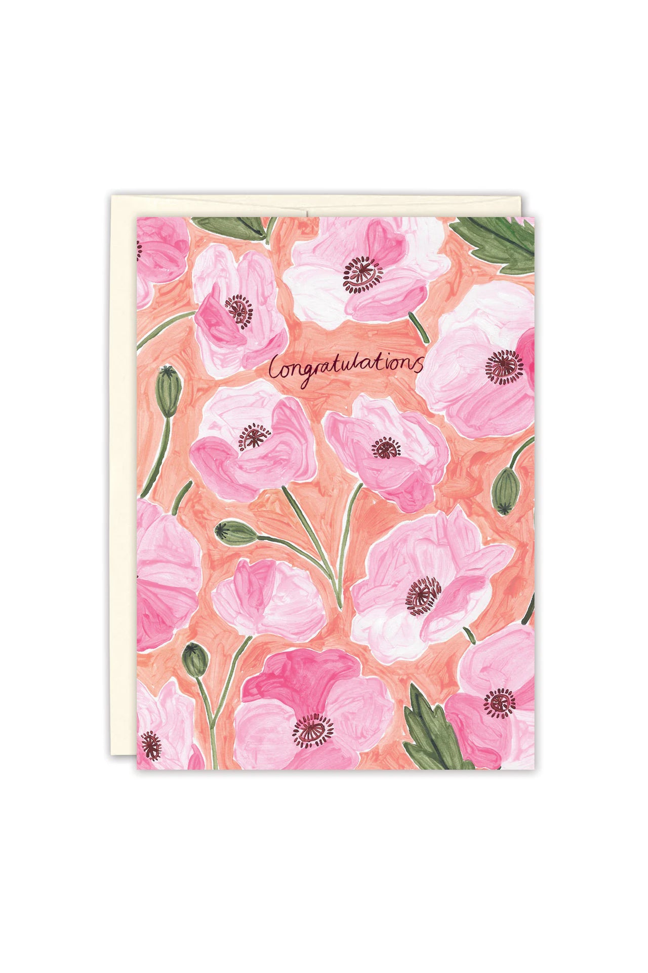 Watercolor Floral Congrats Card