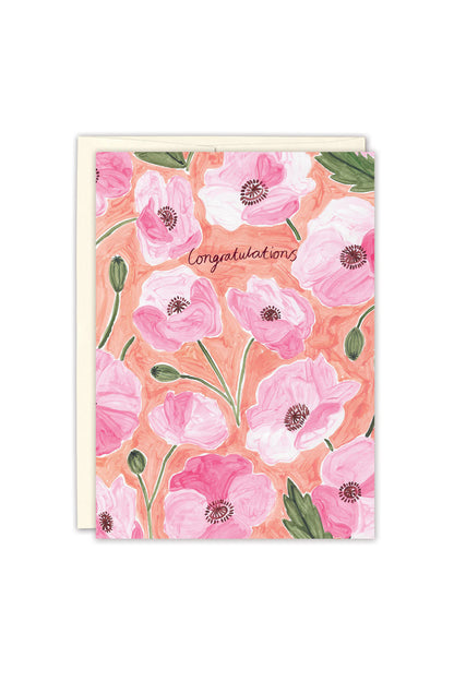 Watercolor Floral Congrats Card
