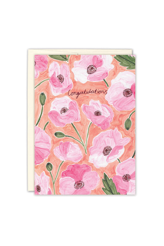 Watercolor Floral Congrats Card