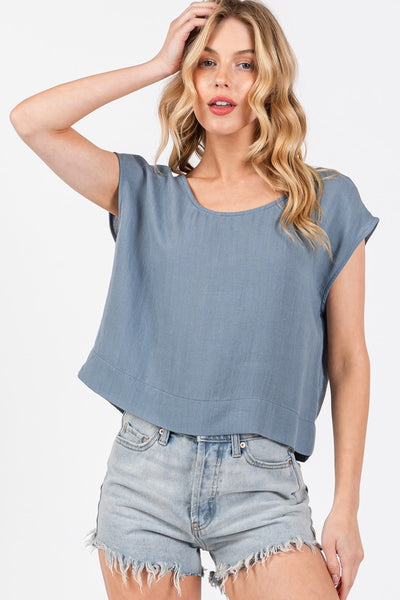 Woven Boxy Top