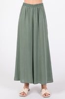 Woven Wide-Leg Pant Dark Sage