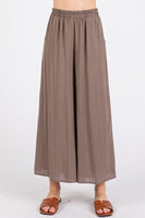 Woven Wide-Leg Pant Walnut Grey