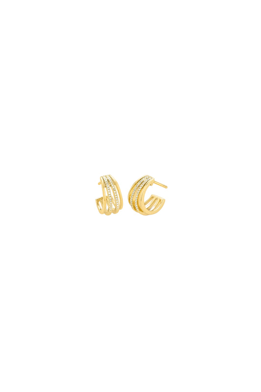 Wrap Around Huggie Earrings Gold