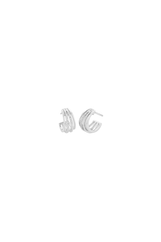 Wrap Around Huggie Earrings Silver