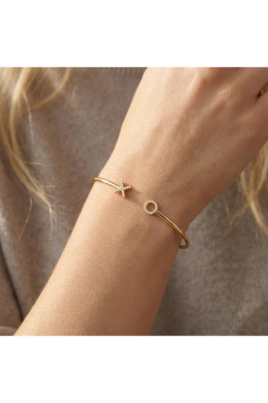 XO Flexi Cuff Bracelet Gold