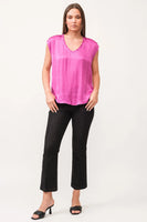 Yanis Silky V-Neck Top Dahlia Mauve