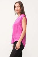 Yanis Silky V-Neck Top Dahlia Mauve