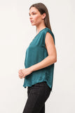 Yanis Silky V-Neck Top Deep Teal