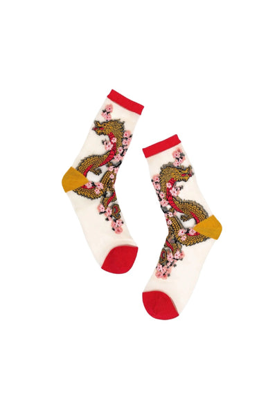 Year of the Dragon Sheer Crew Sock