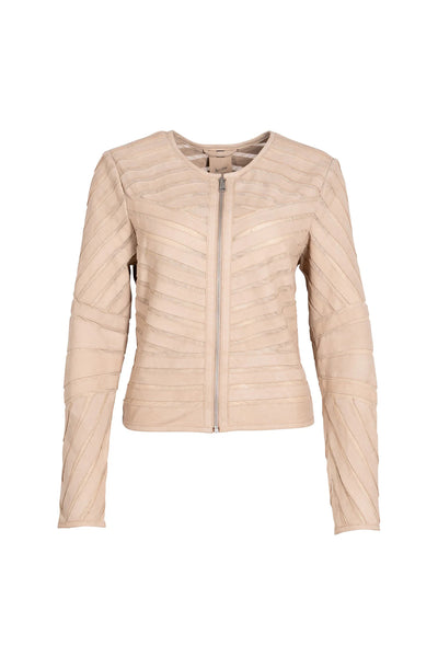 Yva RF Leather Jacket Beige