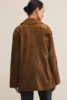 Decker Button Up Faux Suede Jacket
