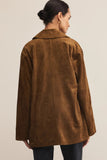Decker Button Up Faux Suede Jacket