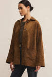 Decker Button Up Faux Suede Jacket