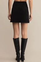 Ciera Faux Suede Mini Skirt Black