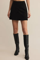 Ciera Faux Suede Mini Skirt Black