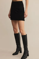 Ciera Faux Suede Mini Skirt Black