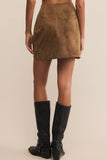 Ciera Faux Suede Mini Skirt Coconut