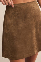 Ciera Faux Suede Mini Skirt Coconut