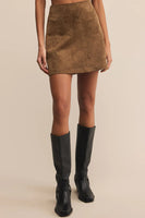 Ciera Faux Suede Mini Skirt Coconut
