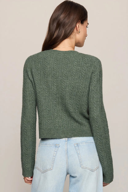 Medina Cable Pointelle Knit Cardigan
