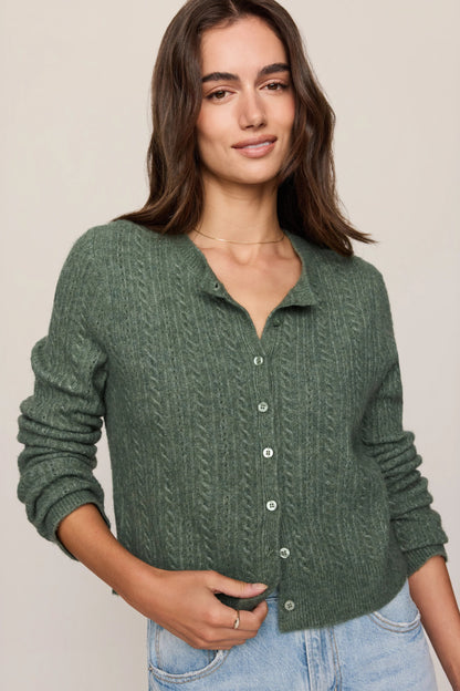 Medina Cable Pointelle Knit Cardigan