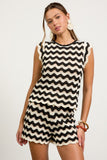 Zig Zag Striped Knit Top