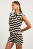 Zig Zag Striped Knit Top