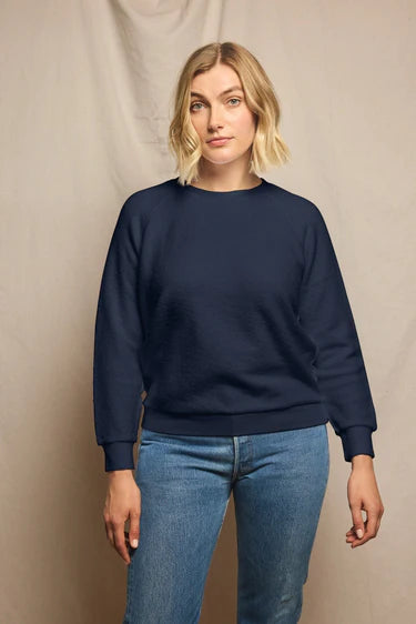 Ziggy Reverse Fleece Sweatshirt Navy